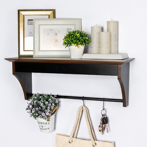 August Grove® Aariah Floating Shelf with Hooks Wayfair